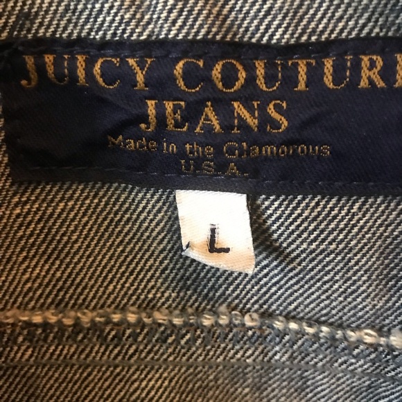 Juicy Couture Jeans Distressed Jean Jacket Size L - Picture 3 of 10